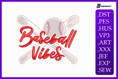 Baseball Vibes Embroidery Design Product Image 1