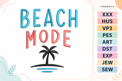 Beach Mode Summer Quote Embroidery Design Product Image 1