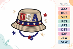 USA Patriotic Hat 4th of July Embroidery Design Product Image 1