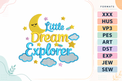 Little Explorer Baby Quote Embroidery Design Product Image 1