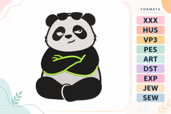 Cool Panda Animals Embroidery Design Product Image 1
