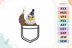 4th of July Eagle Pocket Embroidery Design Product Image 1