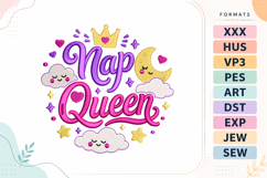 Baby Quote Crown Moon Clouds Embroidery Design Product Image 1