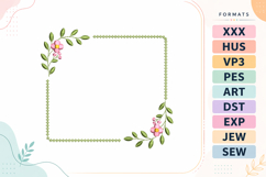 Floral Square Frame Embroidery Design Product Image 1