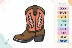 Cowboy Boot Western Embroidery Design Product Image 1