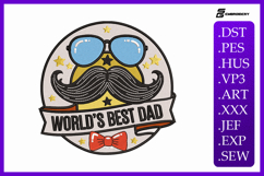 World’s Best Dad Father’s Day Embroidery Design Product Image 1
