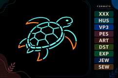 Sea Turtle Summer Ocean Beach Embroidery Design Product Image 1