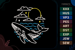 Whale Ocean Summer Sea Embroidery Design Product Image 1
