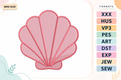 Pink Seashell Mini Summer Embroidery Design Product Image 1