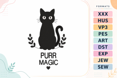 Purr Magic Cat Embroidery Design Product Image 1