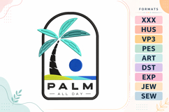Summer Palm Tree Tropical Embroidery Design Product Image 1
