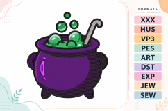 Halloween Witch Cauldron Embroidery Design Product Image 1