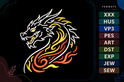 Dragon Flame Fantasy Embroidery Design Product Image 1