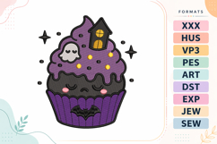 Spooky Cupcake Ghost Treat Embroidery Design Product Image 1