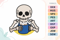 Halloween Skeleton Cocoa Embroidery Design Product Image 1