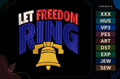 Liberty Bell 4th of July Embroidery Design Product Image 1