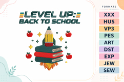 Back To School Rocket Books Embroidery Design Product Image 1