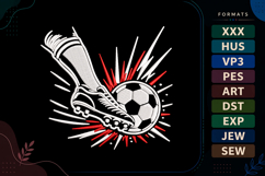 Soccer Kick Football Action Sports Embroidery Design Product Image 1