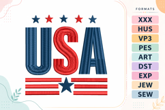 USA Patriotic 4th of July Quote Embroidery Design Product Image 1