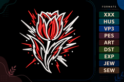 Fall Tulip Sketch Embroidery Design Product Image 1