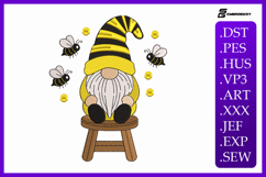 Bee Gnome Spring Embroidery Design Product Image 1