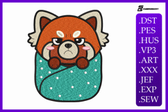 Red Panda Baby Animal Embroidery Design Product Image 1