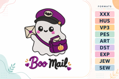 Halloween Boo Mail Ghost Embroidery Design Product Image 1