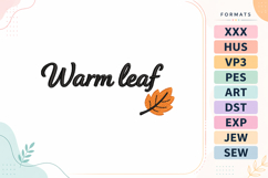 Autumn Warm Leaf Embroidery Design Product Image 1