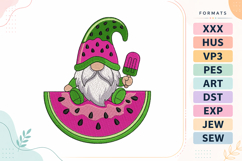 Watermelon Summer Gnome Embroidery Design Product Image 1