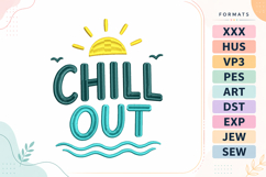 Chill Out Summer Quote Embroidery Design Product Image 1