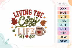 Fall Coffee Vibes Embroidery Design Product Image 1