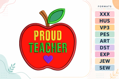 Teacher Apple Applique Back To School Embroidery Design Product Image 1
