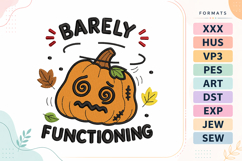 Barely Functioning Halloween Mood Embroidery Design Product Image 1