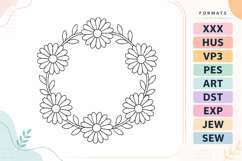 Floral Daisy Frame Embroidery Design Product Image 1
