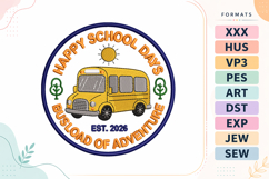 Happy Days Back To School Embroidery Design Product Image 1