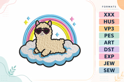 Cute Llama Rainbow Animals Embroidery Design Product Image 1