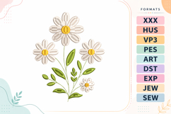 Daisy Flower Bouquet Embroidery Design Product Image 1