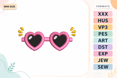 Heart Sunglasses Mini Summer Embroidery Design Product Image 1