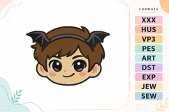 Halloween Bat Boy Embroidery Design Product Image 1