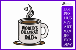 Funny Father's Day Quote Embroidery Design Product Image 1