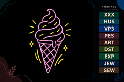 Summer Ice Cream Cone Embroidery Design Product Image 1