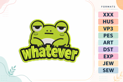 Whatever Frog Animal Quote Embroidery Design Product Image 1