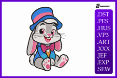 Cute Easter Bunny Embroidery Design Product Image 1