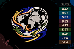 World Soccer Football Cup Embroidery Design Product Image 1