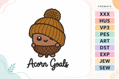 Acorn Goals Autumn Embroidery Design Product Image 1