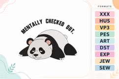 Cute Panda Animals Quote Embroidery Design Product Image 1