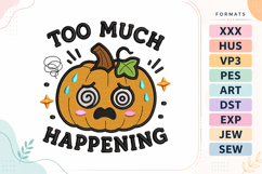 Funny Pumpkin Mood Quote Embroidery Design Product Image 1