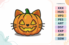 Halloween Cat Pumpkin Embroidery Design Product Image 1