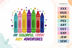 Colorful Crew Back To School Embroidery Design Product Image 1