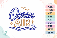 Ocean Air Summer Quote Embroidery Design Product Image 1